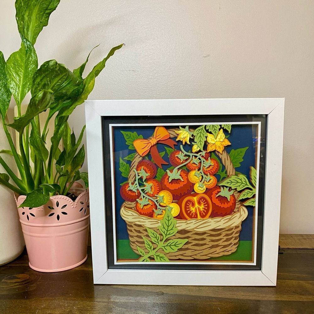 3D Tomato Basket Shadowbox